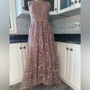 Light pink FORMAL evening gown with embellishments. Made in Turkey. Worn Once.